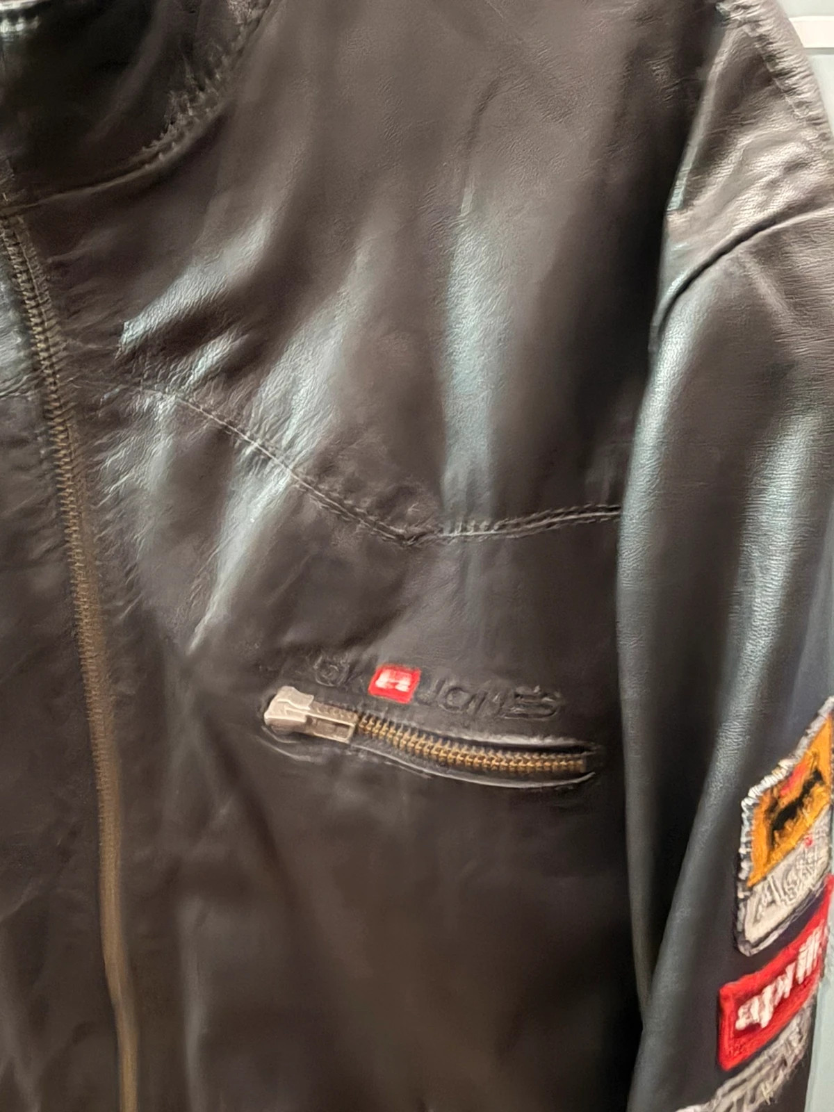 Chaqueta de piel jack & jones racing edition auténtica – Jack & Jones – taille XL 5