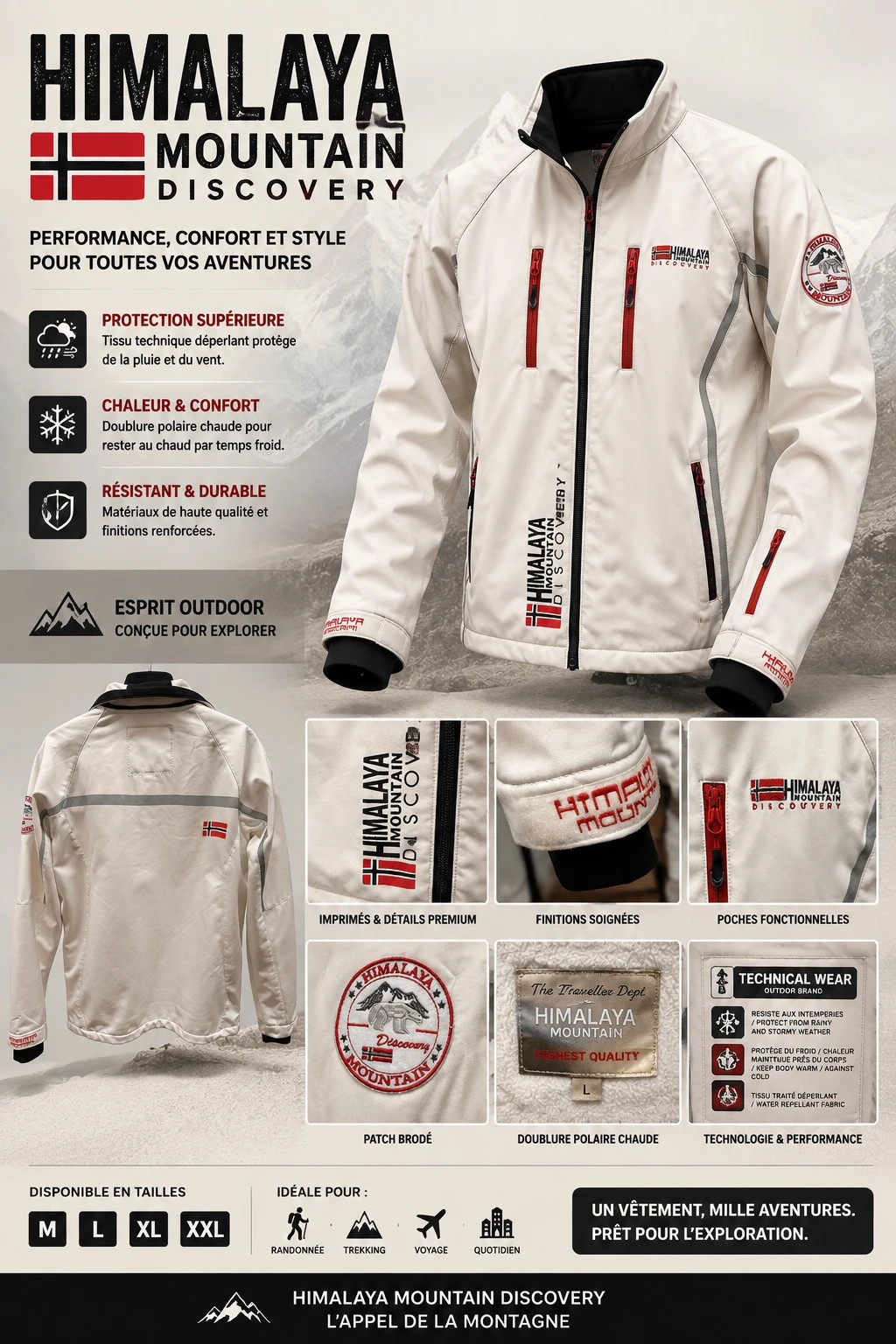 Chaqueta técnica Himalaya Mountain Discovery Softshell Outdoor L – Himalaya Mountain – taille L