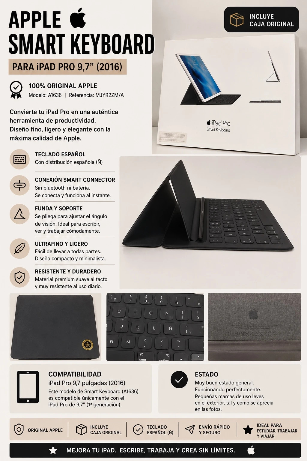Teclado Ipad pro smart keyboard original apple