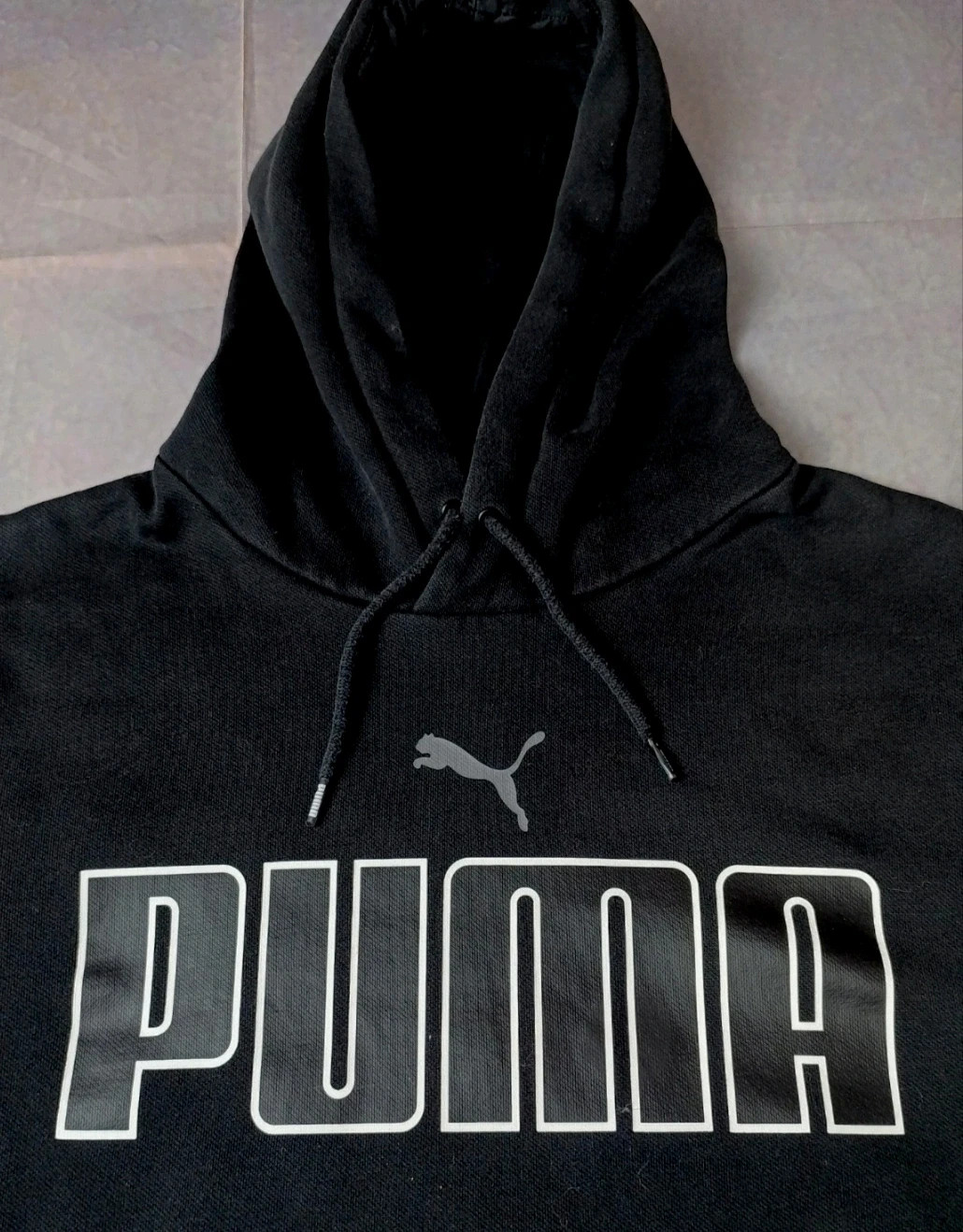 Puma Black Big Logo Outline Hoodie Sweatshirt Size XL oversized streettwear sportwear – Puma – taille XL 2