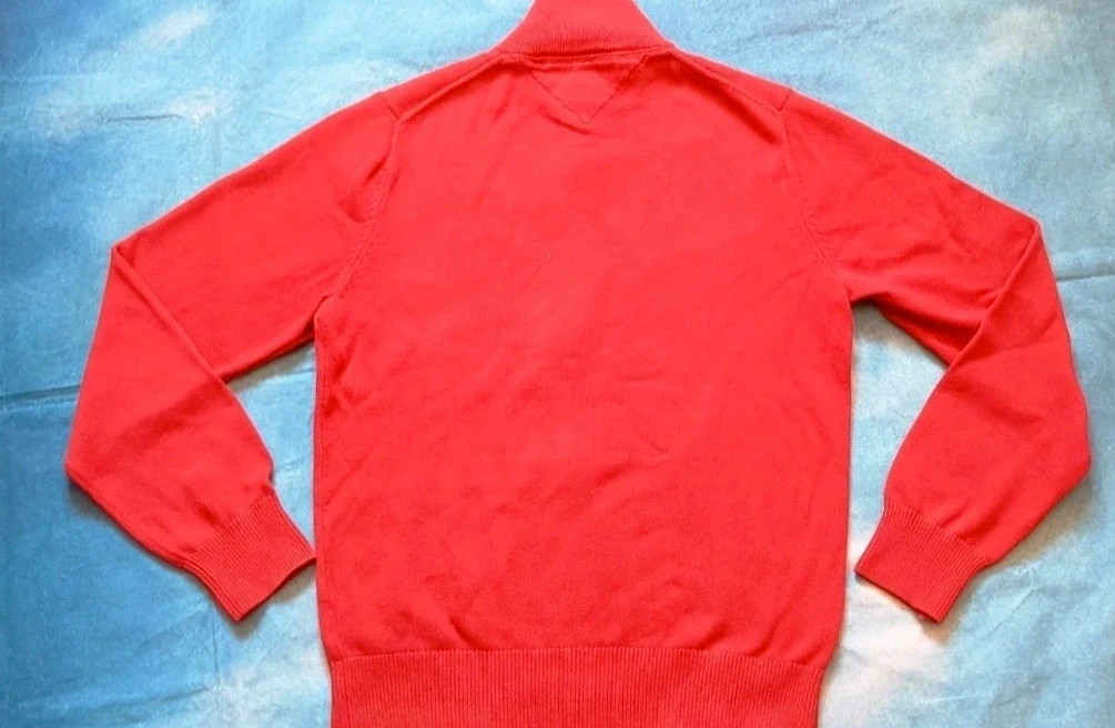 Tommy Hilfiger Red Premium Cotton Full Zip Cardigan Size S Old Money – Tommy Hilfiger – taille S 2