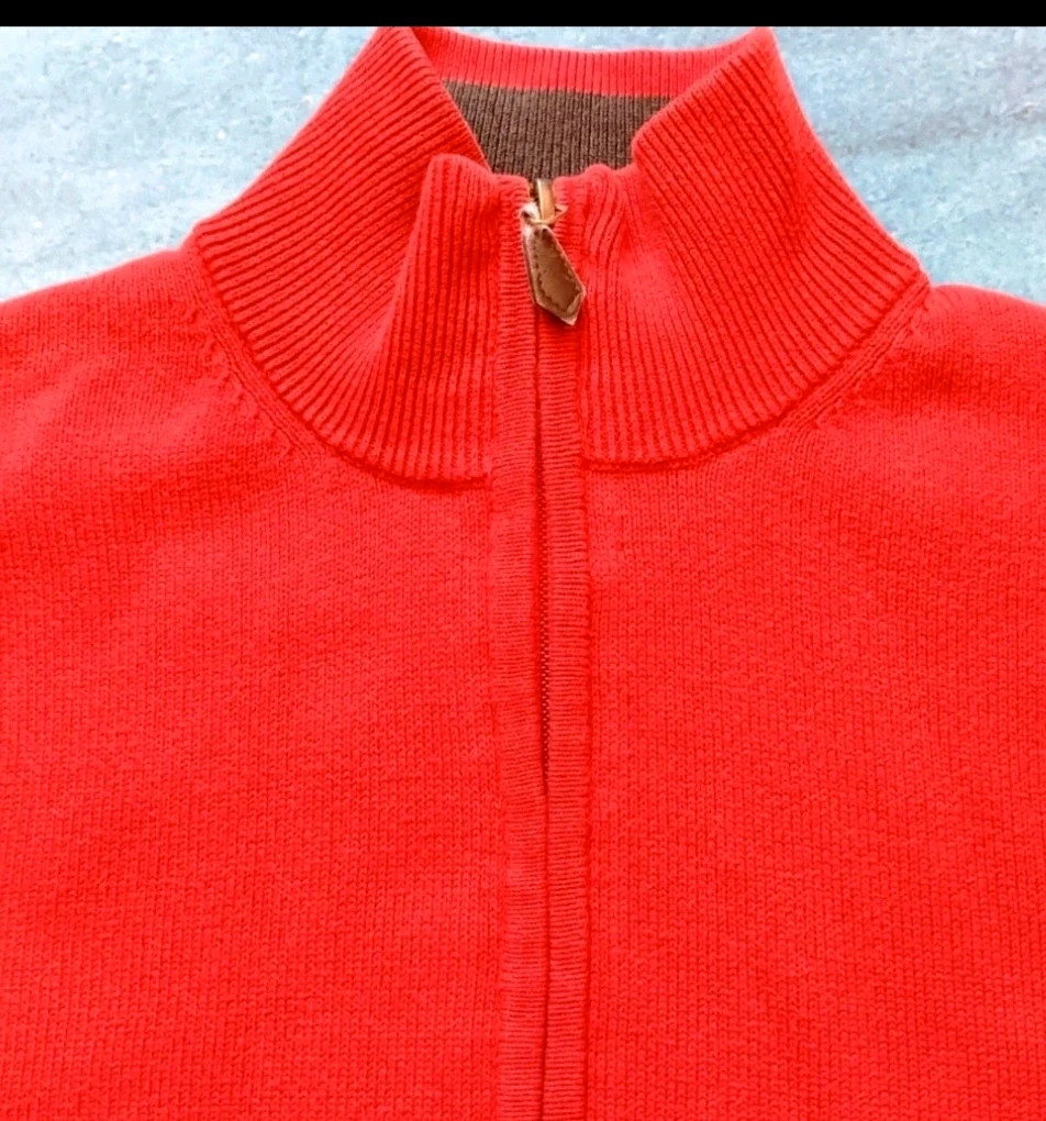 Tommy Hilfiger Red Premium Cotton Full Zip Cardigan Size S Old Money – Tommy Hilfiger – taille S 4