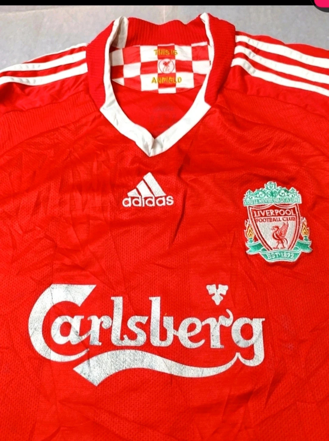 Official retro Liverpool F.C. home jersey from the legendary 08/09 and 09/10 XL – Vintage Dressing – taille XL 2