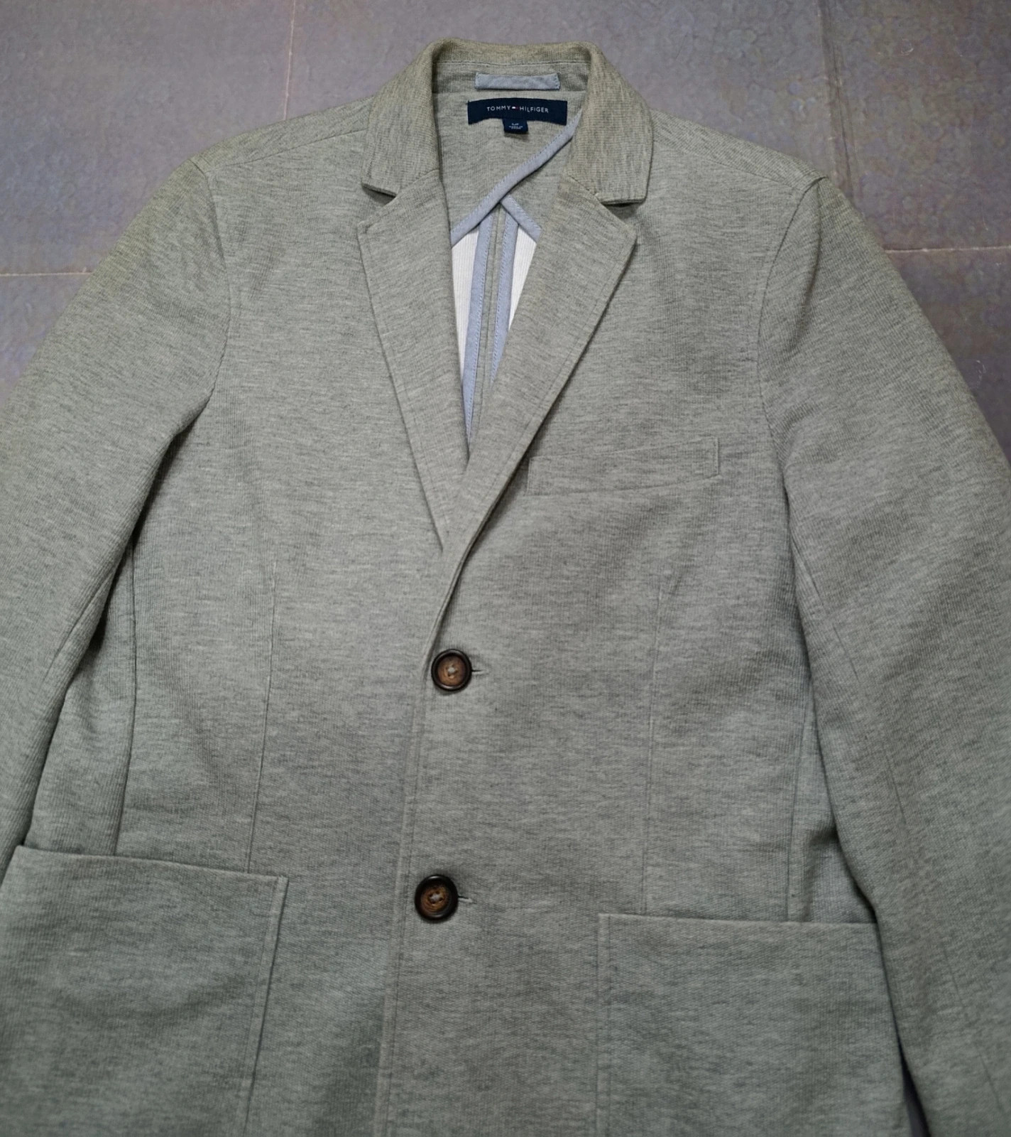 Tommy Hilfiger Casual Jersey Blazer Jacket Grey | Size S – Tommy Hilfiger – taille S 2