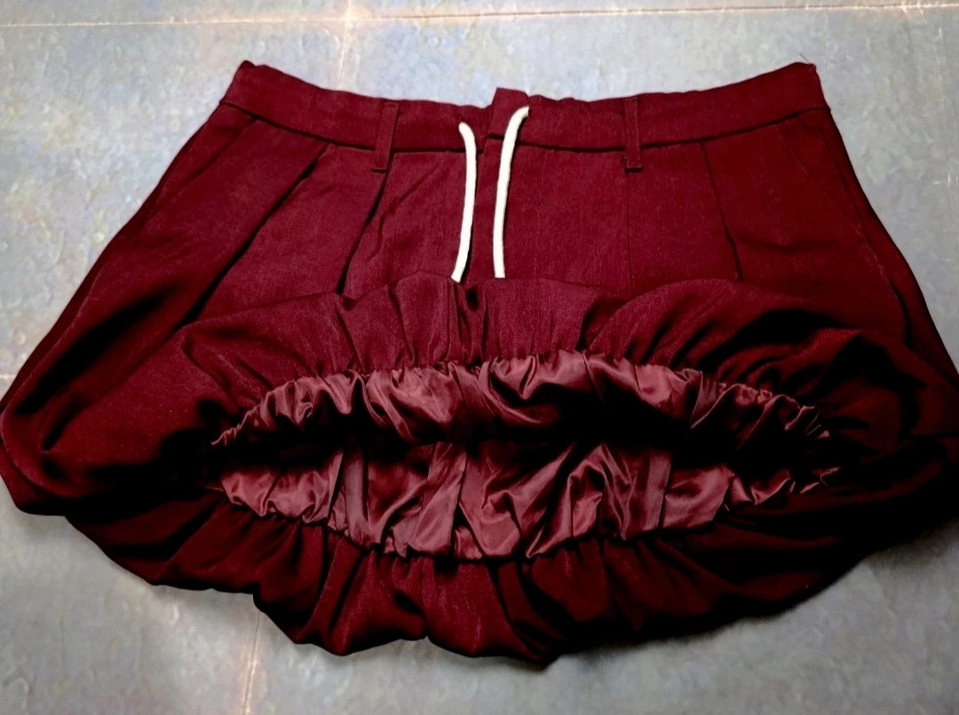 Burgundy Puff Mini Skirt / Falda Burdeos Abullonada – Vintage Dressing – taille S / 36 / 8 2