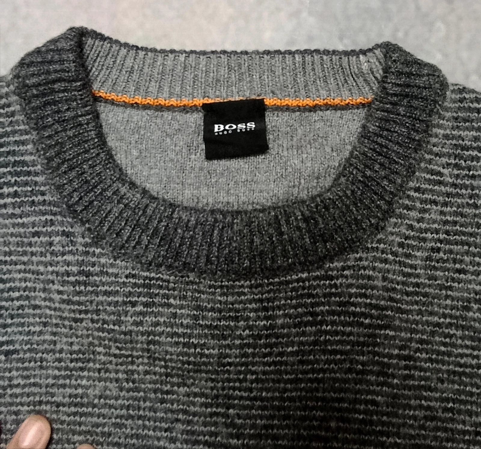 Hugo Boss Kommodoro Grey Knit Crewneck Sweater Size L – Hugo Boss – taille L 4