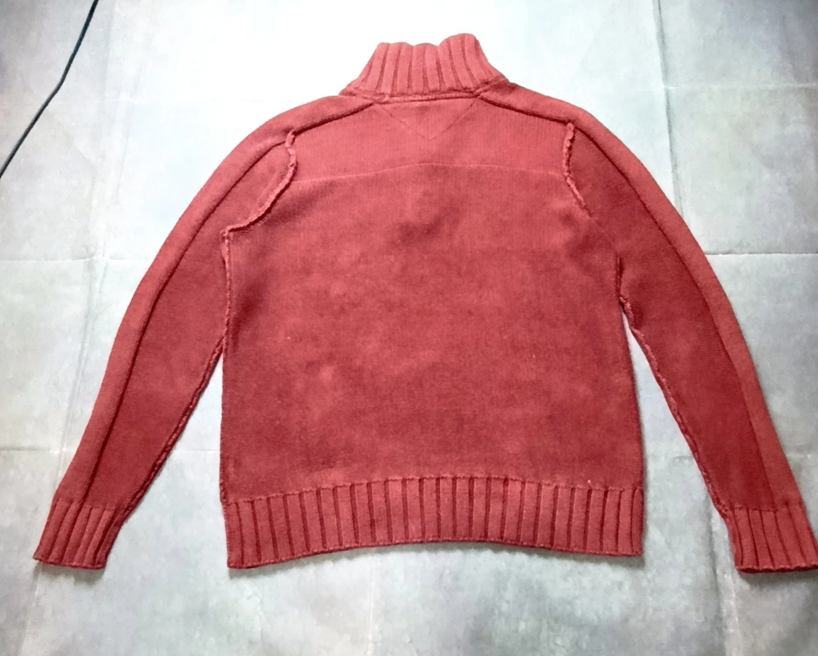 Tommy Hilfiger Denim Vintage Red Heavyweight Knit Pullover - Men L – Tommy Hilfiger – taille L 2