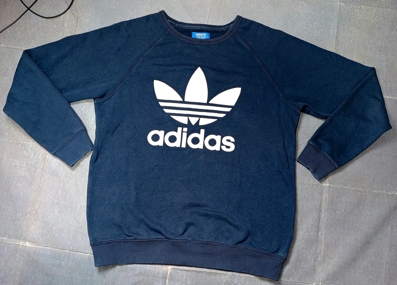 Adidas Originals Big Logo Trefoil Sweatshirt Vintage Streetwear – adidas Originals – taille L 2