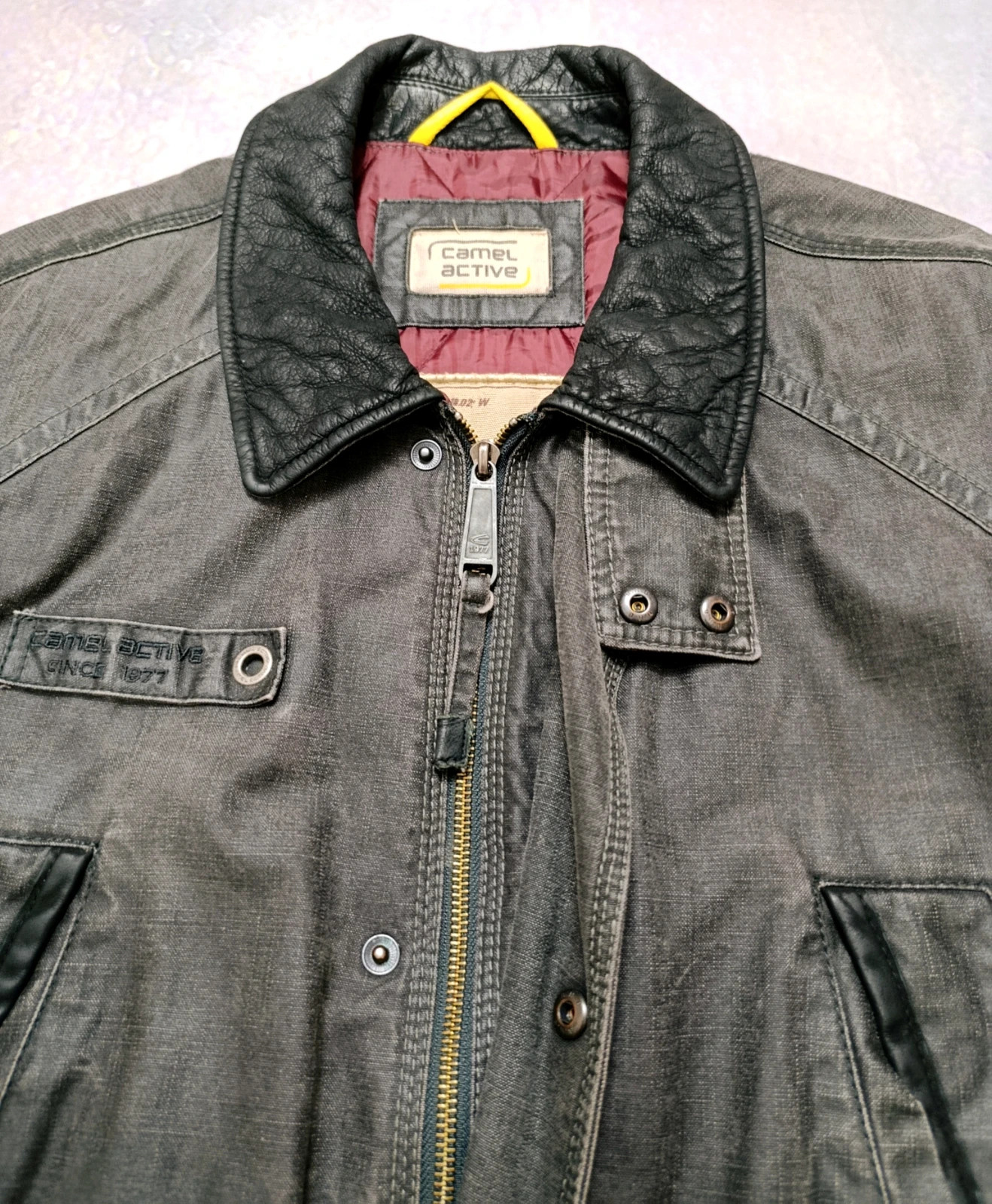 Vintage Camel Active Coated Canvas Field Jacket Leather Collar Size XL (54) – Camel Active – taille XL 2
