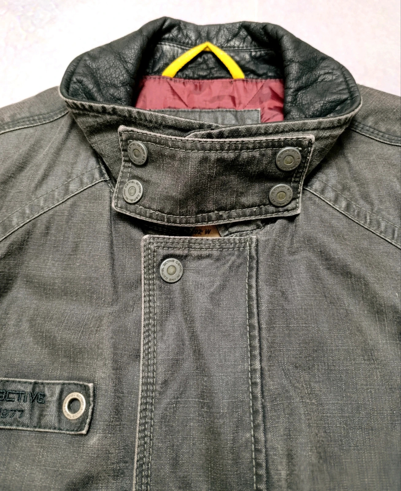 Vintage Camel Active Coated Canvas Field Jacket Leather Collar Size XL (54) – Camel Active – taille XL 3