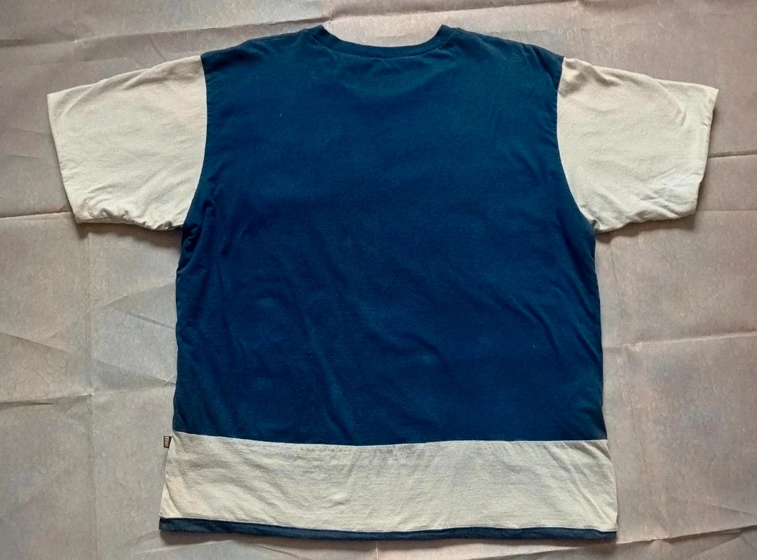 Vintage Napapijri Geographic Reversible T-Shirt Navy Blue Beige XXL – Napapijri – taille XXL 3