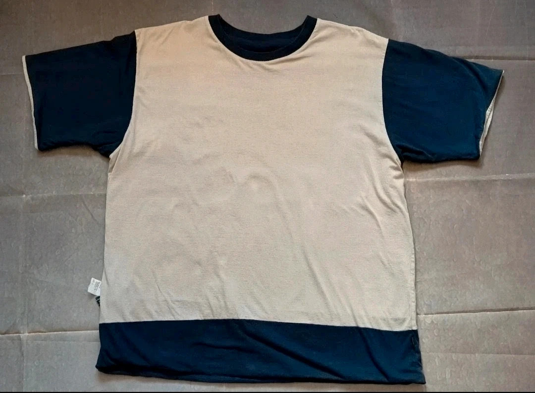 Vintage Napapijri Geographic Reversible T-Shirt Navy Blue Beige XXL – Napapijri – taille XXL 5