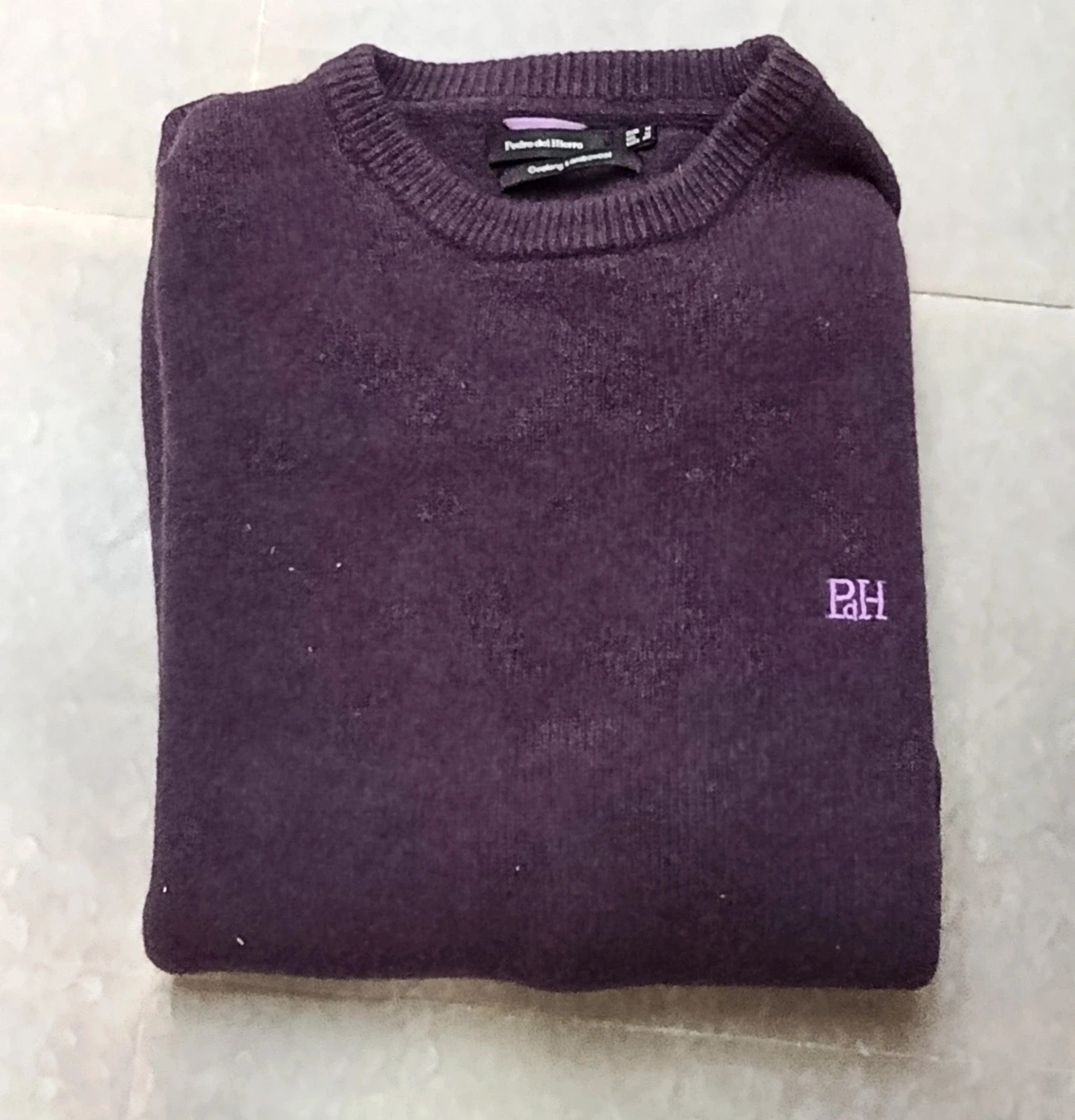 Pedro del Hierro Geelong Lambswool Sweater Purple - Size M – Pedro del Hierro – taille M 3