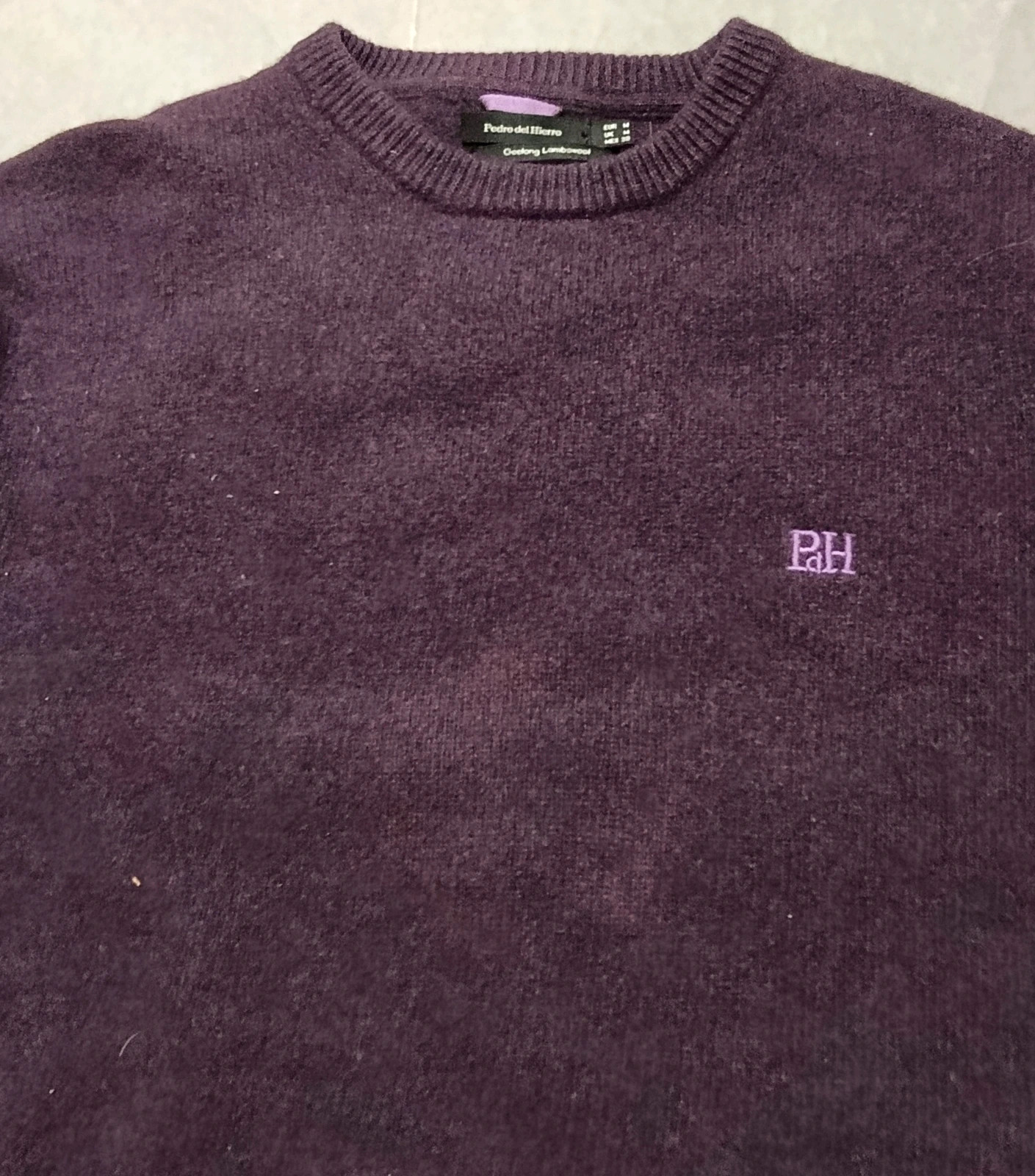 Pedro del Hierro Geelong Lambswool Sweater Purple - Size M – Pedro del Hierro – taille M 4