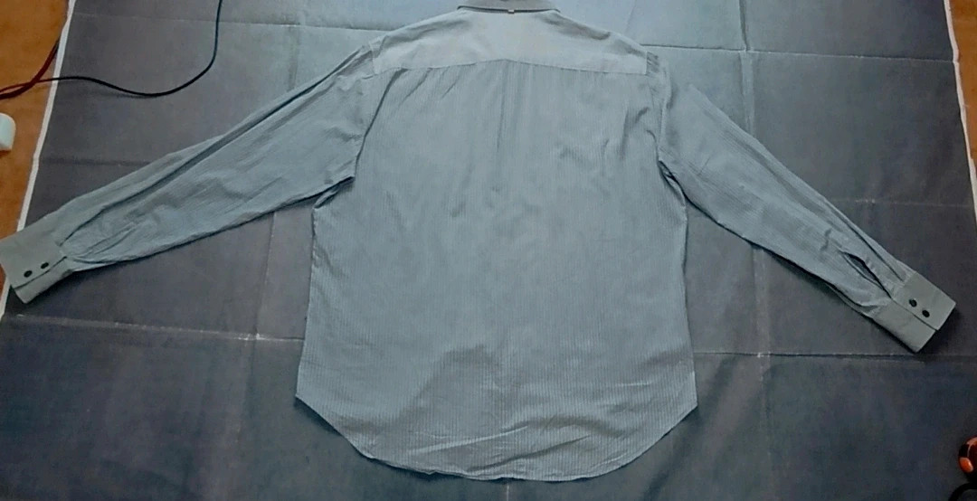 Hugo Boss Orange Shirt Size XL Gray Striped Long Sleeve Patchwork Design – Hugo Boss – taille XL 2
