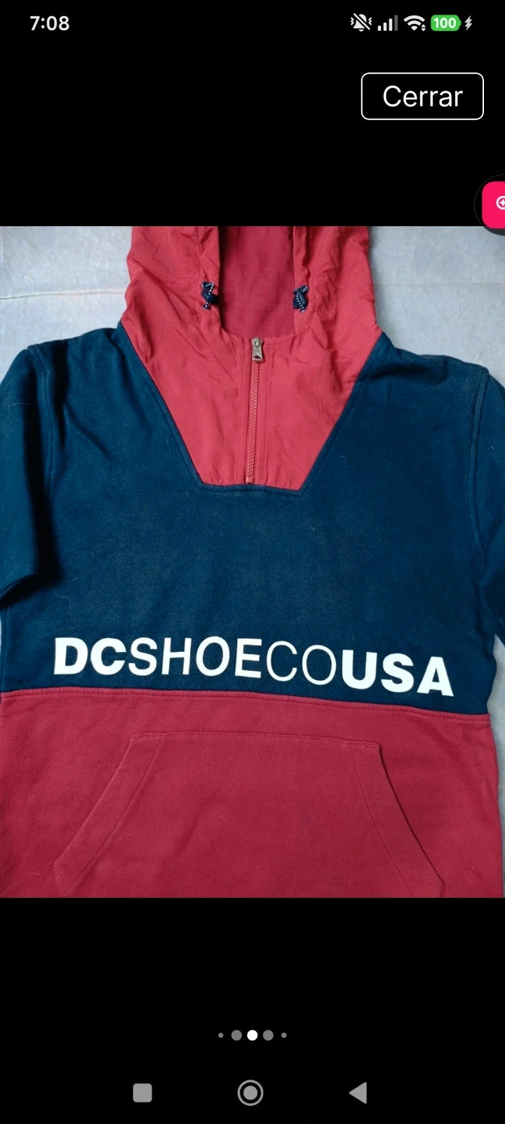 Sudadera DC vintage retro vibes, blue & red hoodie, size S – DC – taille S 3