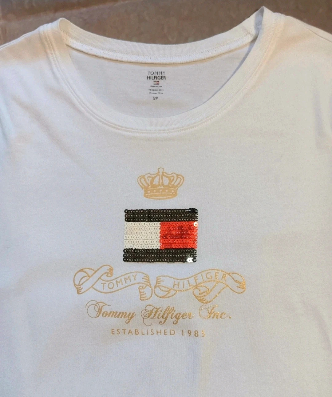Camiseta Tommy Hilfiger mujer blanca, talla S – Tommy Hilfiger – taille S / 36 / 8 5