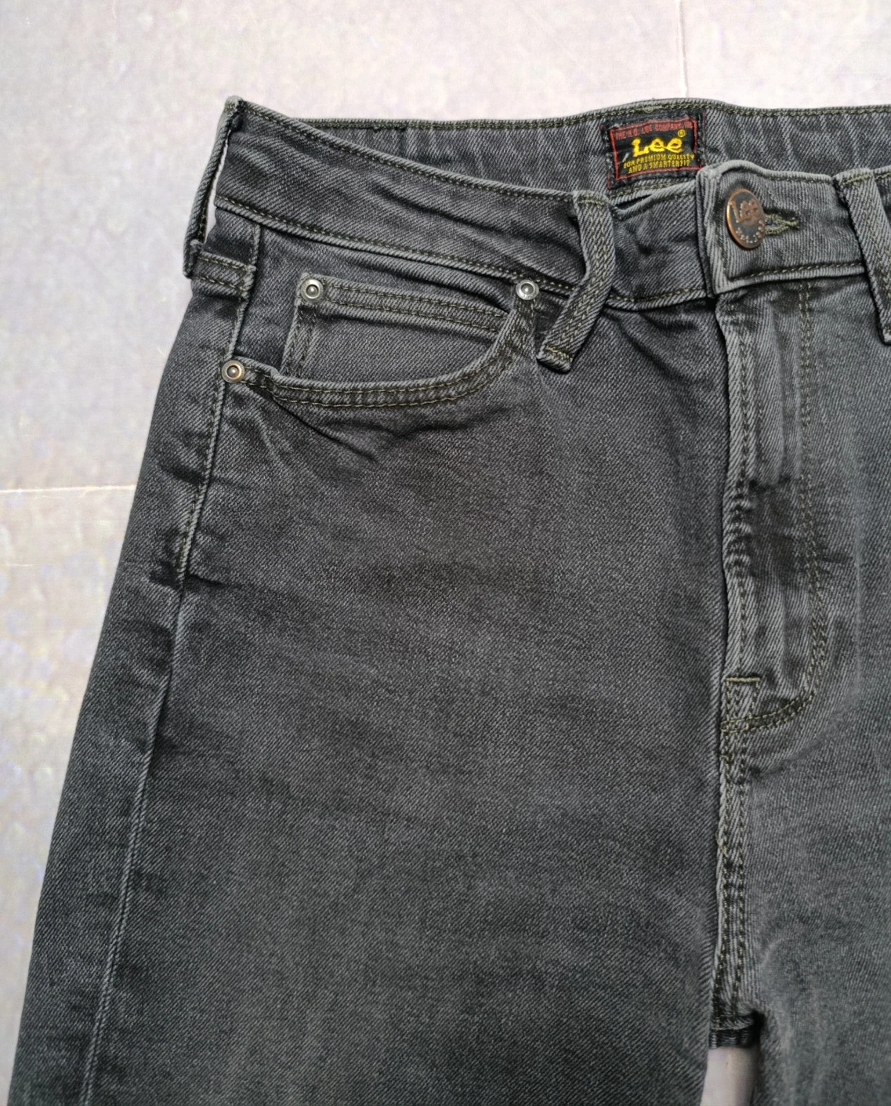 Lee Mom Straight Grey Jeans W26 L33 | Vintage High Waist Denim – Lee – taille W26 | FR 36 5