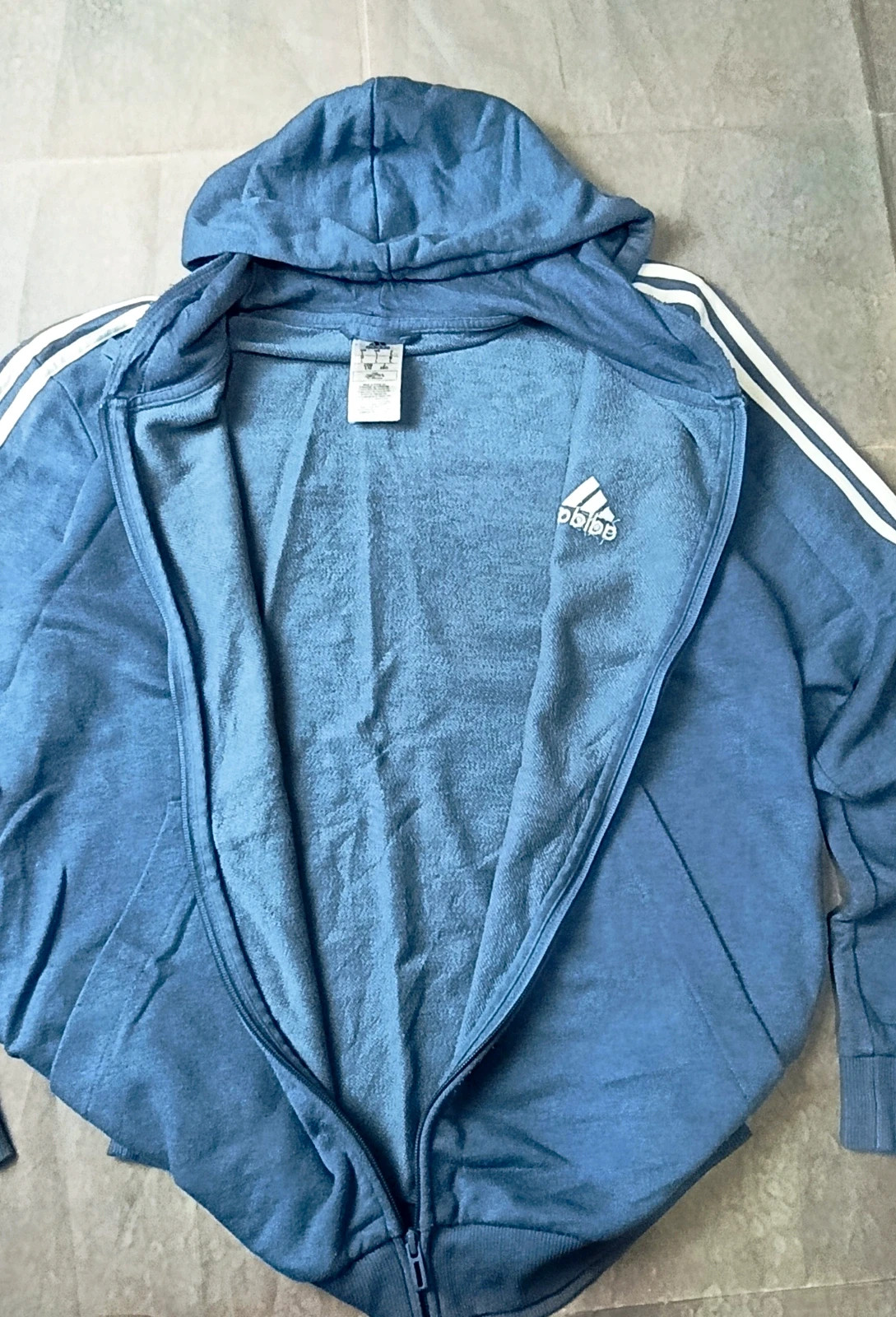 Adidas 3-Stripes Full Zip Hoodie Blue Men's Size L Sportswear – adidas – taille L 2