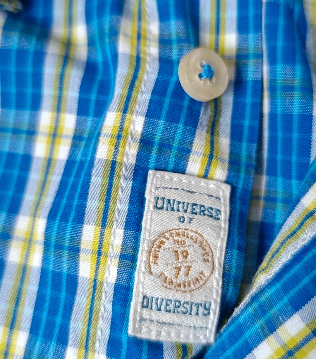 Camel Active Men's Short Sleeve Plaid Shirt Size L 100% Cotton Blue Check – Camel Active – taille L 3