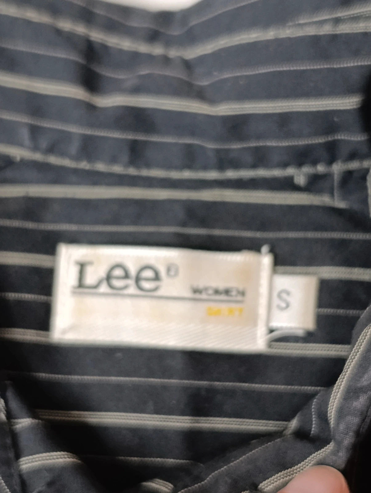 Lee Women Black Pinstripe Western Shirt 00s- Size S – Lee – taille S / 36 / 8 5