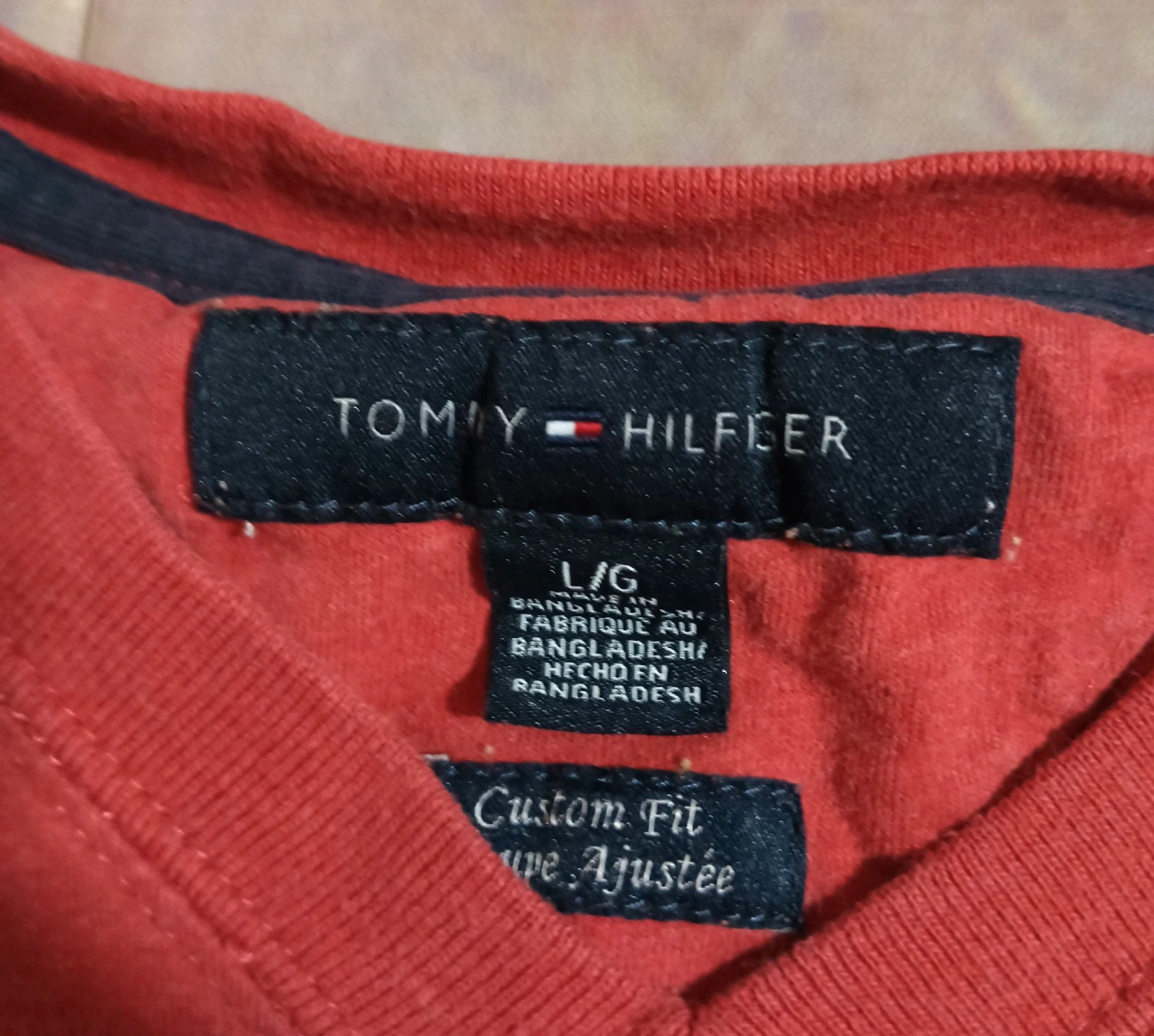 T-shirt Tommy Hilfiger Red Talla L original premium small logo – Tommy Hilfiger – taille L 5
