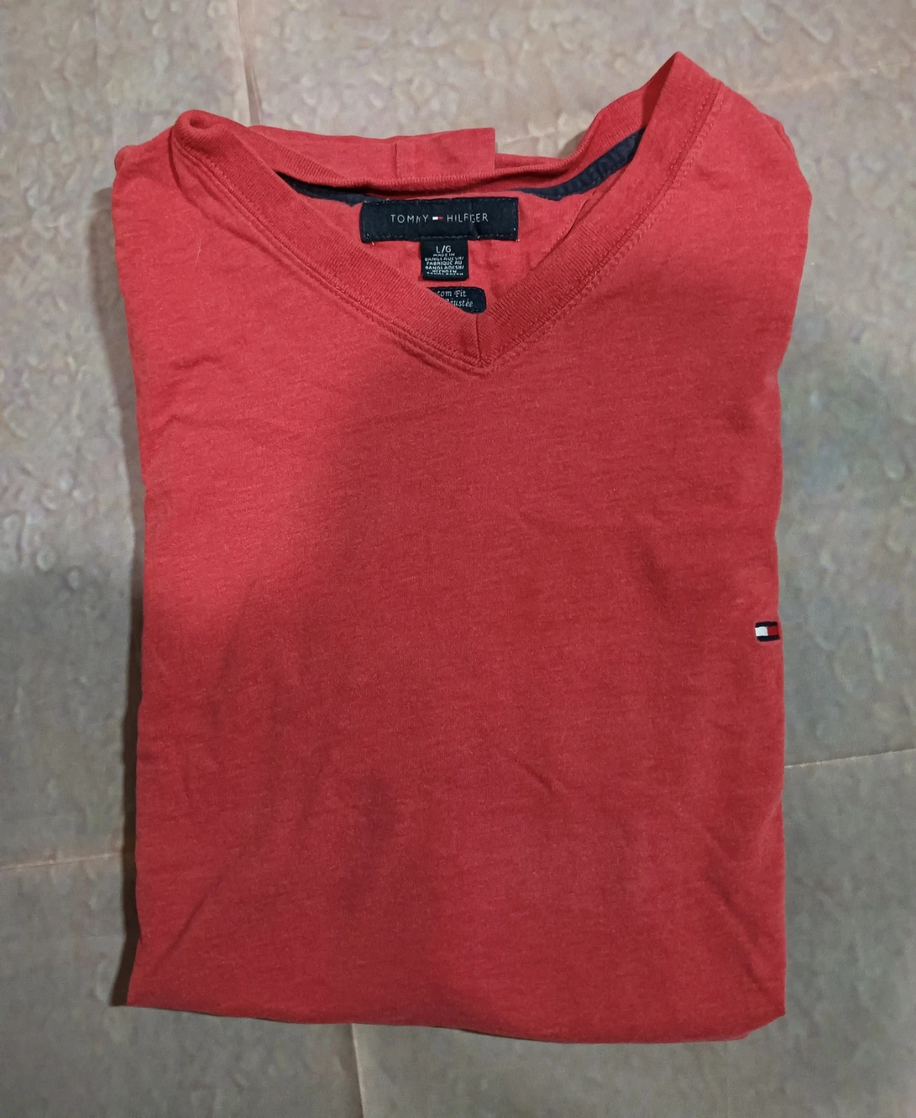 T-shirt Tommy Hilfiger Red Talla L original premium small logo – Tommy Hilfiger – taille L 3