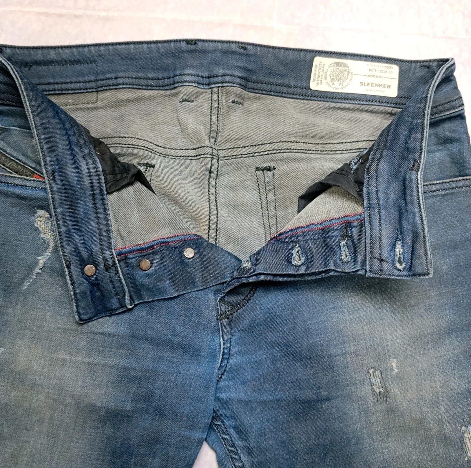 Diesel Sleenker Slim-Skinny Distressed Ripped Jeans W32 L34 Premium Denim Urban Style – Diesel – taille W32 | FR 42 3