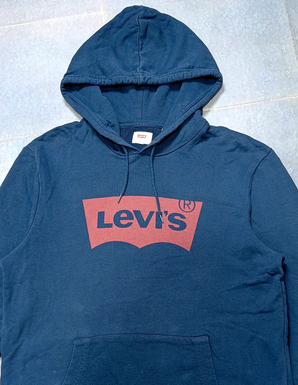 Levi's Navy Blue Batwing Logo Hoodie Sweatshirt - Size M Casual Streetwear Y2K – Levi's – taille M 3