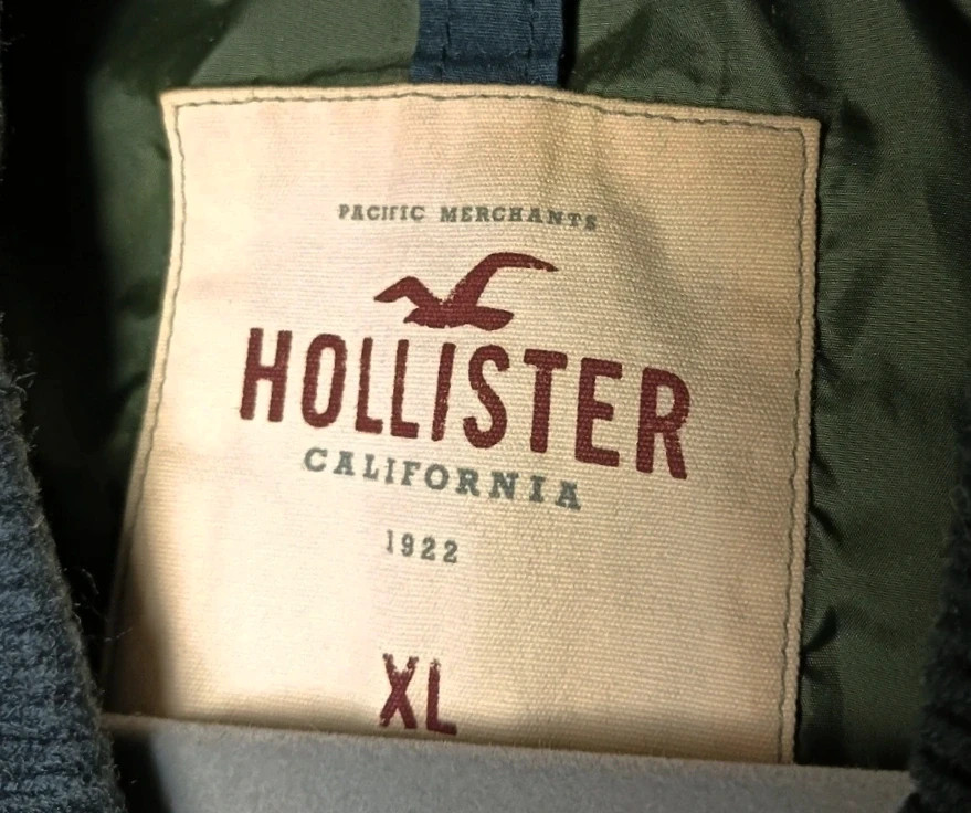 Hollister Quilted Bomber Jacket Navy / Olive Green - Size XL Military casual streetwear – Hollister – taille XL 5