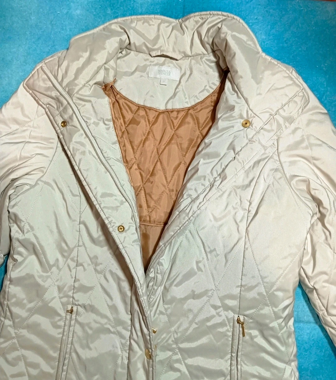 Woman Coat Marks & Spencers Beige T. 40 - Casual Style – Vintage Dressing – taille L / 40 / 12 3