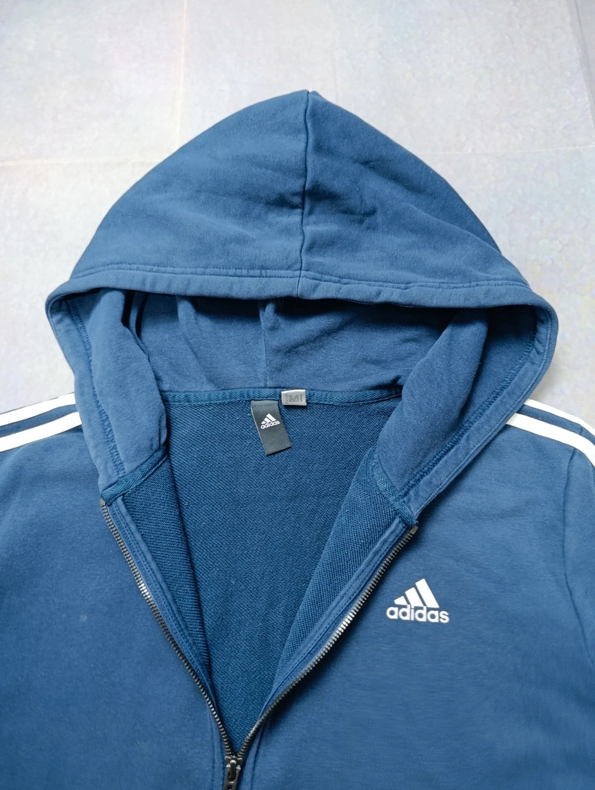 Adidas Essentials 3-Stripes Full Zip Hoodie Navy Blue Men's XL – adidas – taille XL 4