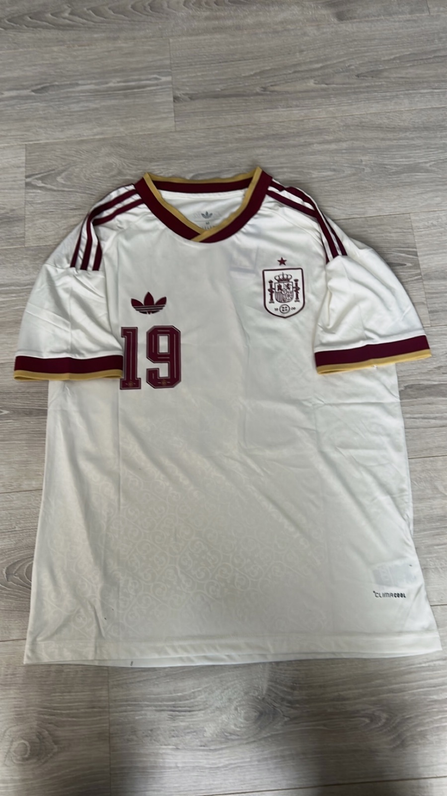 Maillot Espagne Lamine Yamal 19/M/Blanc et bordeaux – Adidas – taille M 2