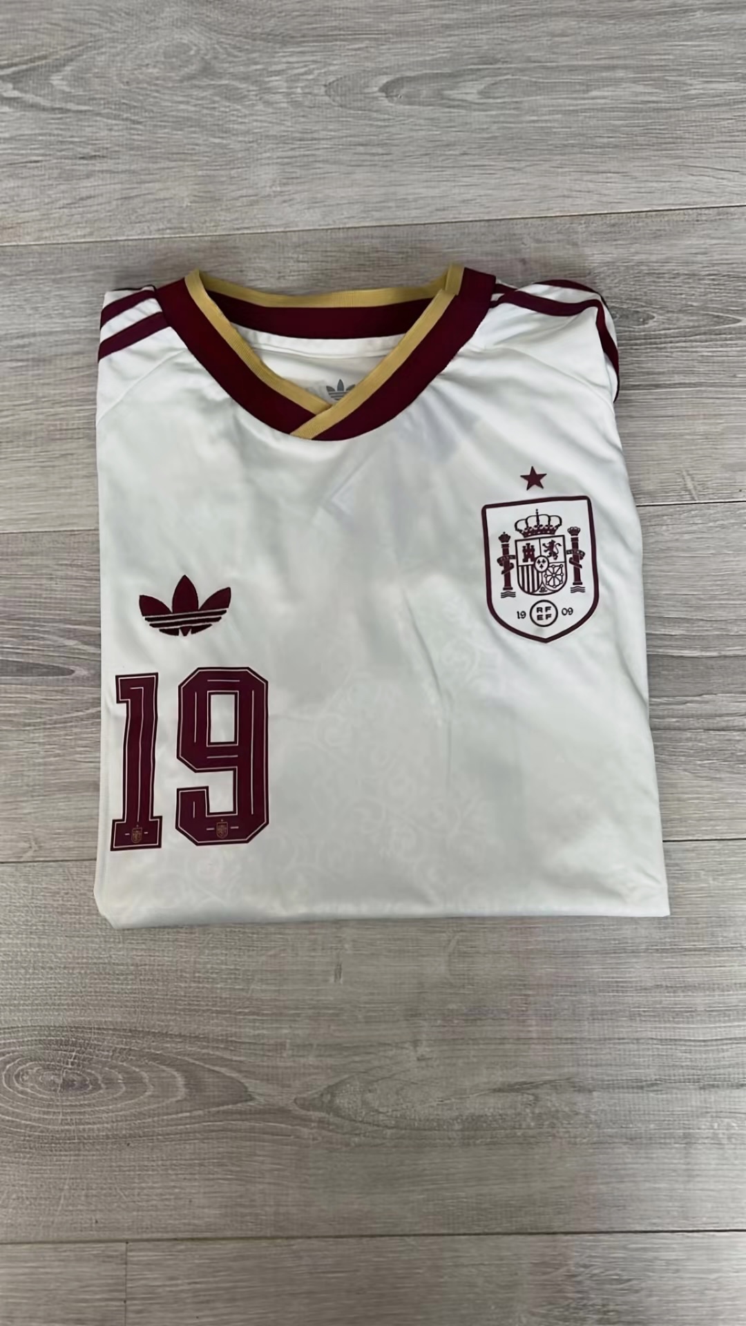 Maillot Espagne Lamine Yamal 19/M/Blanc et bordeaux