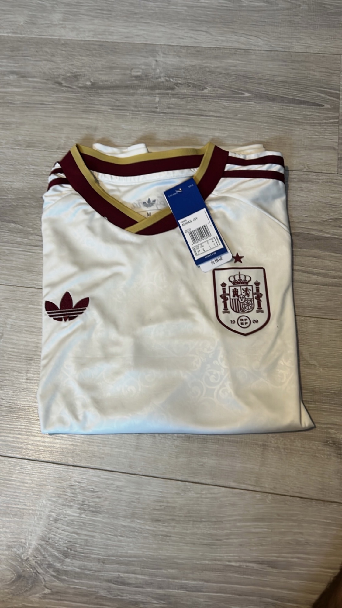 Maillot Espagne/M/Blanc et bordeaux