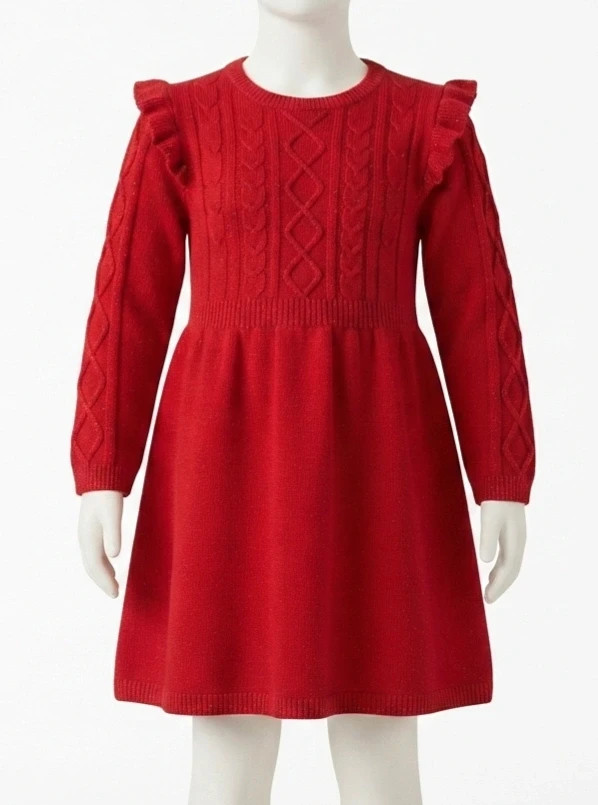 Vestido de punto rojo con volantes Primark Talla 6-7 años – Primark – taille 7 ans / 122 cm