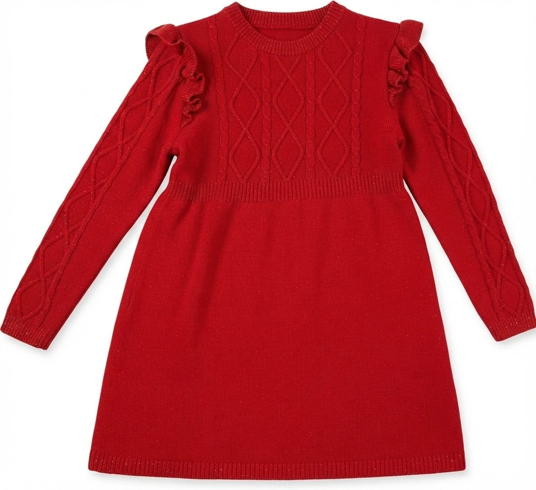 Vestido de punto rojo con volantes Primark Talla 6-7 años – Primark – taille 7 ans / 122 cm 2