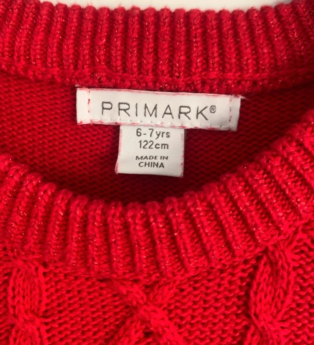 Vestido de punto rojo con volantes Primark Talla 6-7 años – Primark – taille 7 ans / 122 cm 4