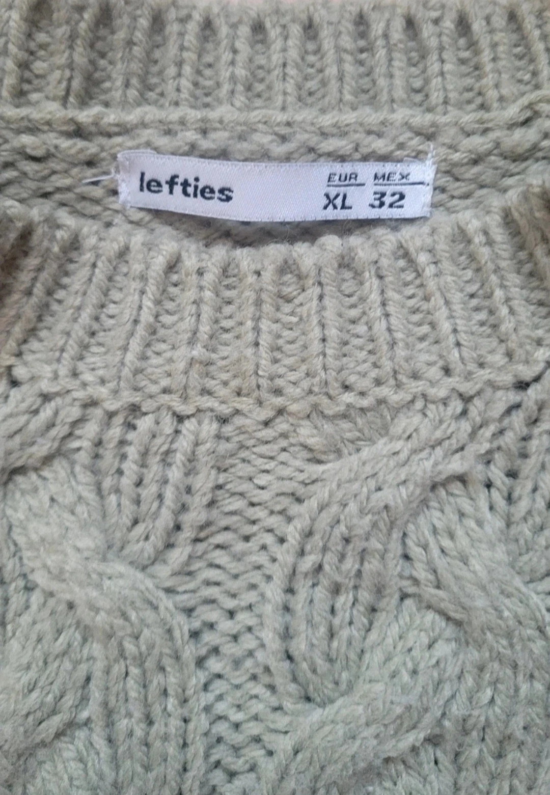 Jersey de punto trenzado verde salvia Lefties XL – Lefties – taille XL / 42 / 14 3