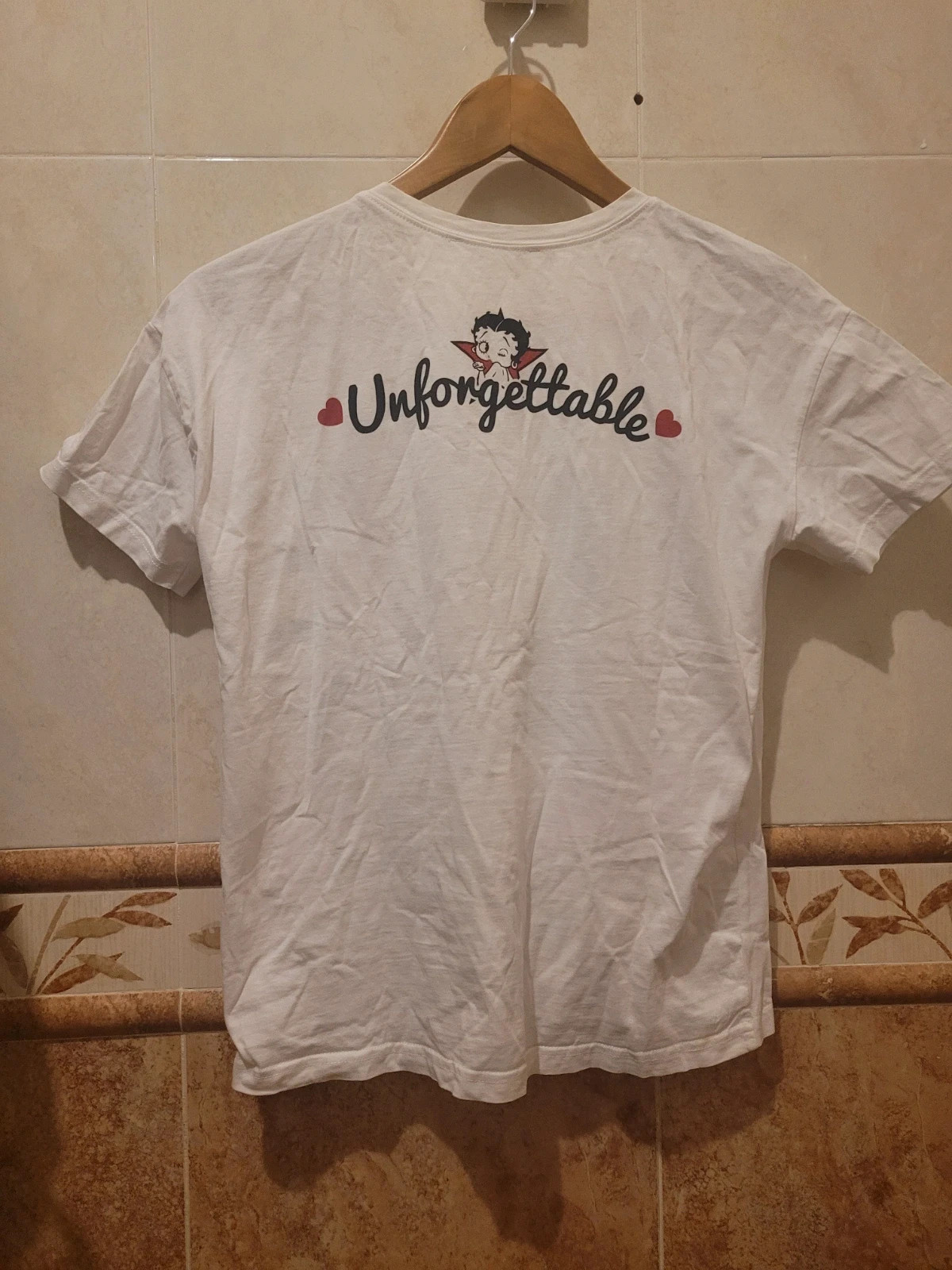 Camiseta blanca Betty Boop con detalle en la espalda talla m – Stradivarius – taille M / 38 / 10 2