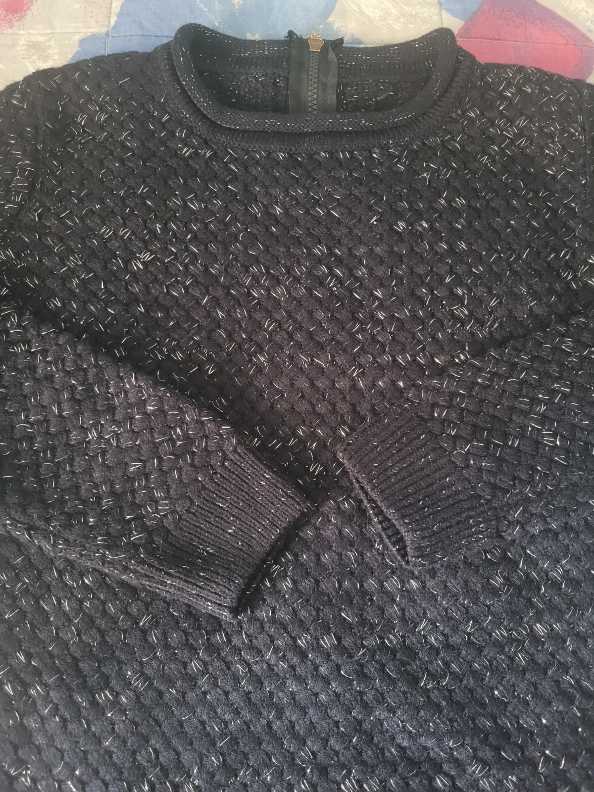 Jersey azul marino con detalle de cremallera trasera – sin marca – taille S / 36 / 8 3