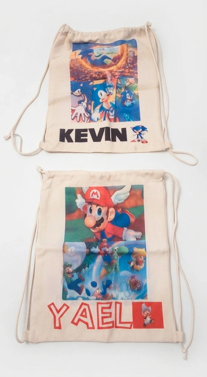 Bolsas tipo mochila de tela (morral) personalizadas, ideales para uso diario o regalo. – Super Mario 2