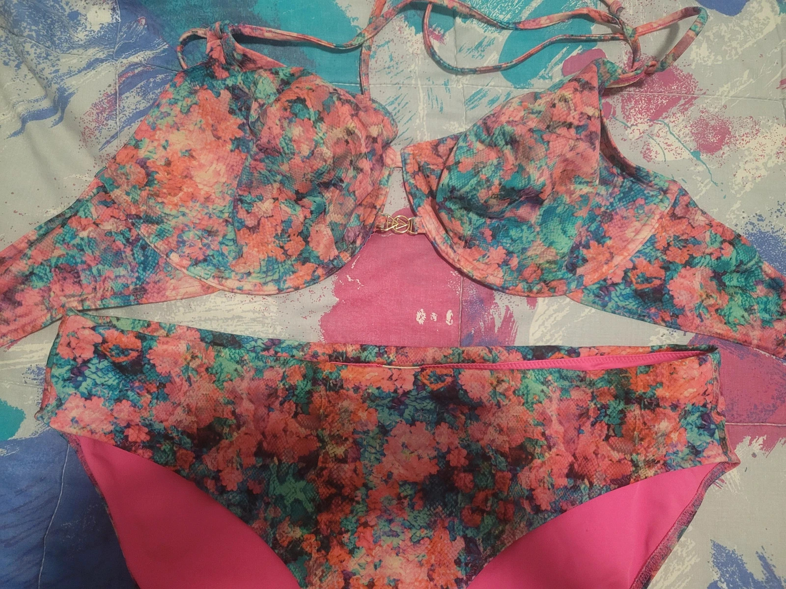 Bikini viral Freya estampado floral - Top 38DDD / Braga XL – Freya – taille XL / 42 / 14 4