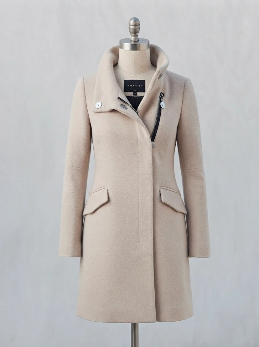 Abrigo beige tipo sastre Bershka talla M – Bershka – taille M / 38 / 10