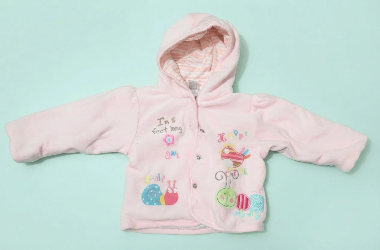 Lote de 2 chaquetitas / abrigos de peluche para bebé – Baby Club – taille 6-9 mois / 68 cm 2