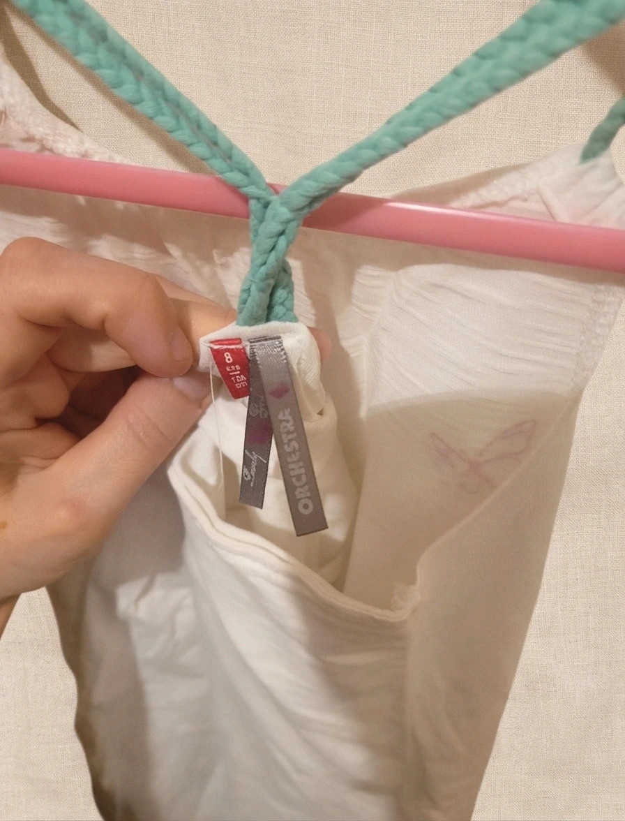 Vestido viral de tirantes blanco con diseño de mariposas – Orchestra – taille 8 ans / 128 cm 3
