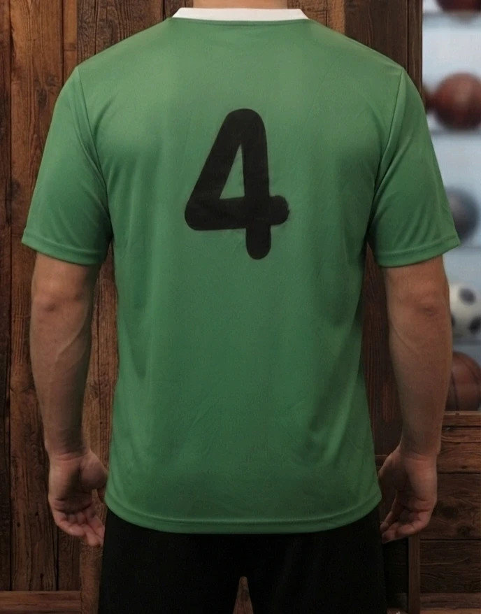 Camiseta deportiva de fútbol verde y blanca futsal talla L – Futsal – taille L 4