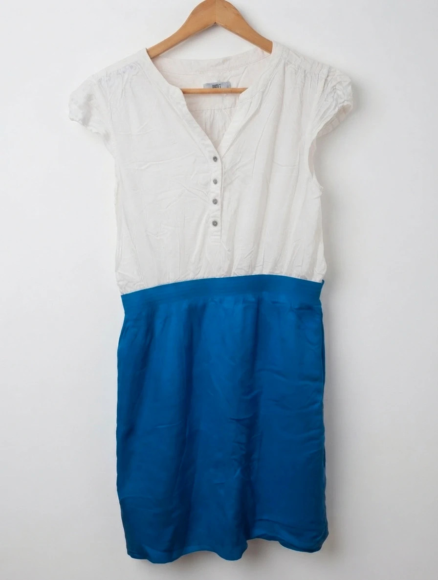 Vestido viral combinado blanco y azul - Talla M – Unit – taille M / 38 / 10