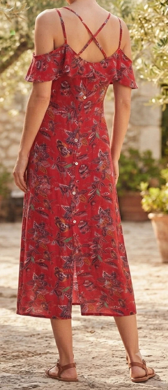 Vestido largo estampado Springfield – Springfield – taille XS / 34 / 6 2
