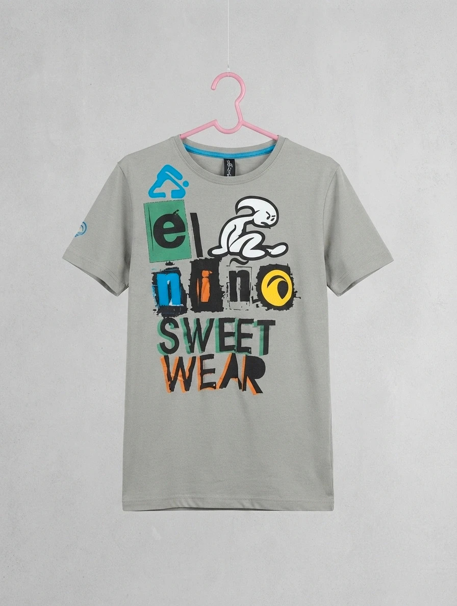 Camiseta El Niño Sweet Wear gris con diseño frontal (Talla 10) – El Nino – taille 10 ans / 140 cm 3